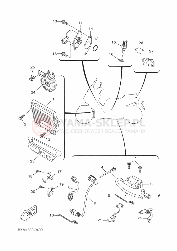 Schemat "układ elektryczny" do Yamaha XMAX 125 POLICE
