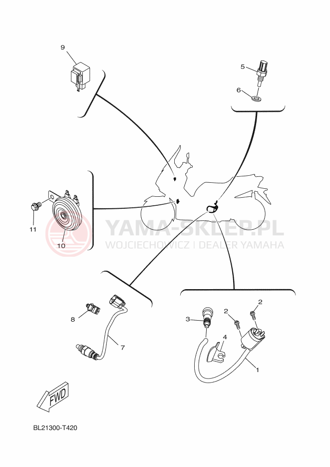 Schemat "układ elektryczny" do Yamaha X-MAX 125 ABS