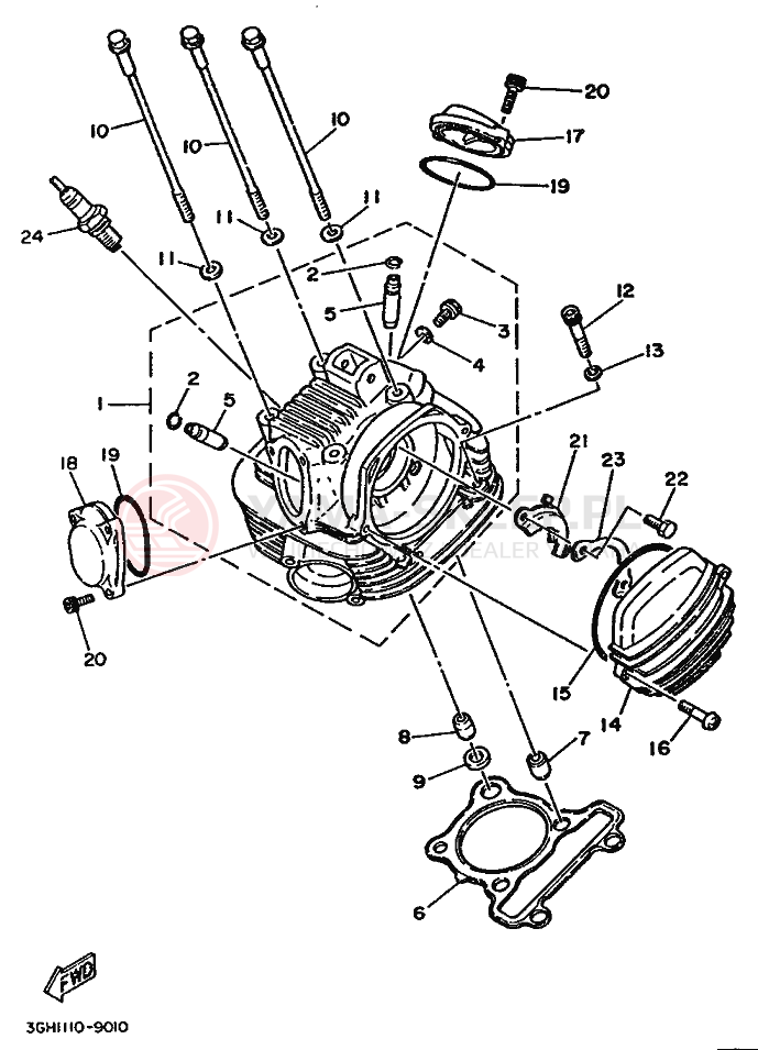 Schemat "głowica" do Yamaha YFB250