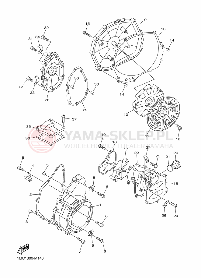 Schemat "Pokrywa silnika" do Yamaha FJR1300AE