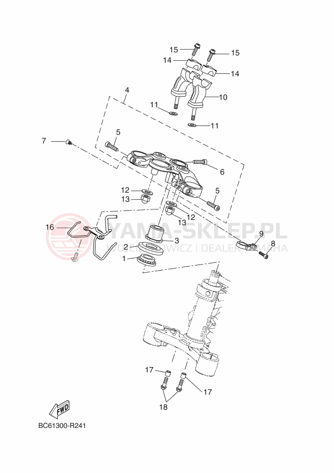 Schemat "Półki zawieszenia" do Yamaha TRACER 700