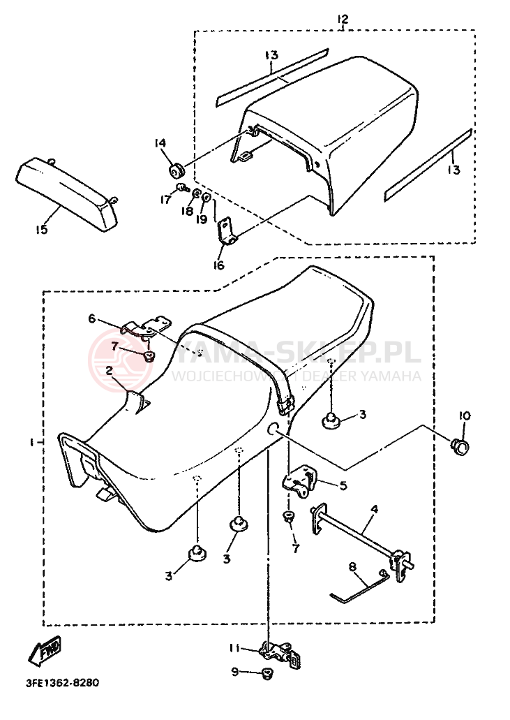 Schemat "siedzenie" do Yamaha FZR1000