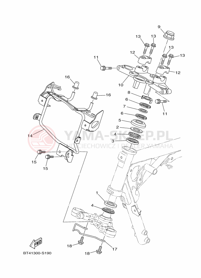 Schemat "Półki zawieszenia" do Yamaha YS125