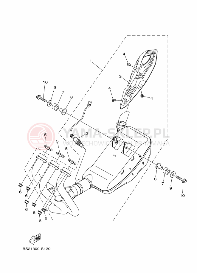 Schemat "Wydech końcowy" do Yamaha MT-09