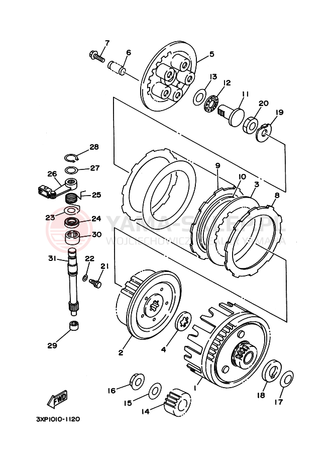 Schemat "sprzęgło" do Yamaha WR200R