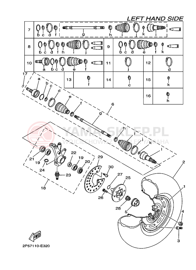 Schemat "Koło przód" do Yamaha RHINO