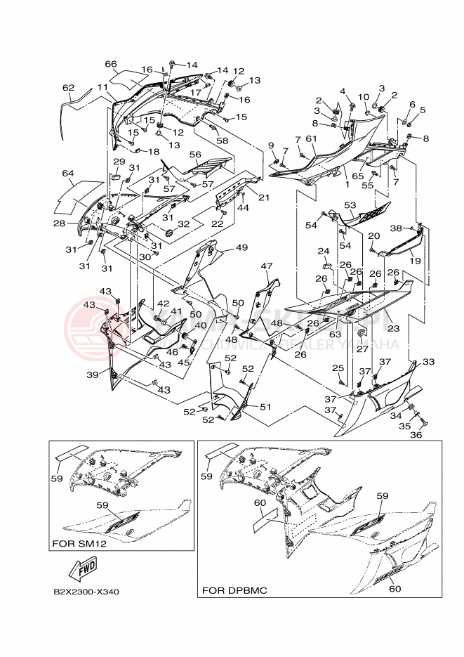 Schemat "elementy nadwozia" do Yamaha YZF-R3