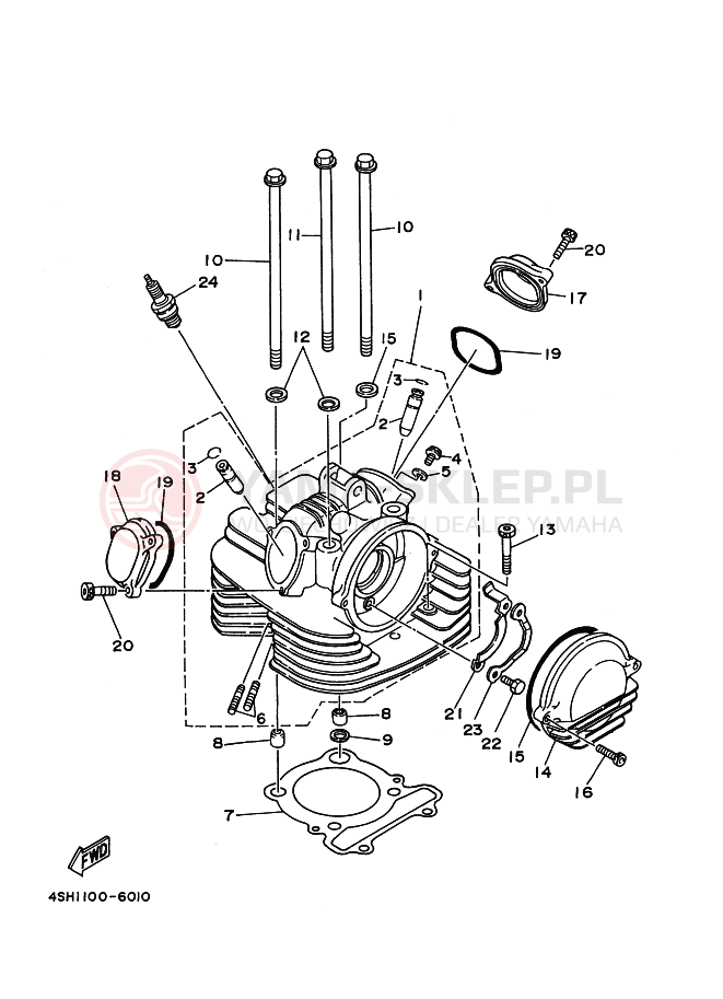 Schemat "głowica" do Yamaha YFM400FW