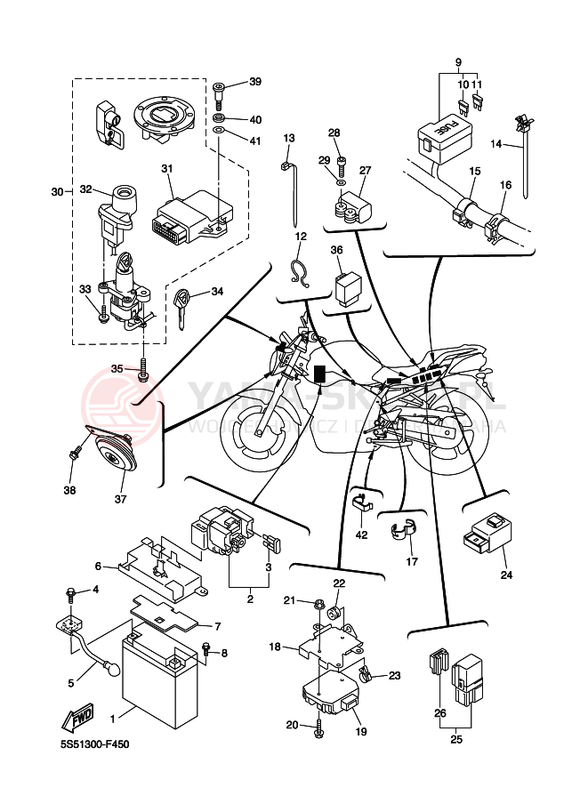 Schemat "układ elektryczny" do Yamaha FZ6-NHG FZ6