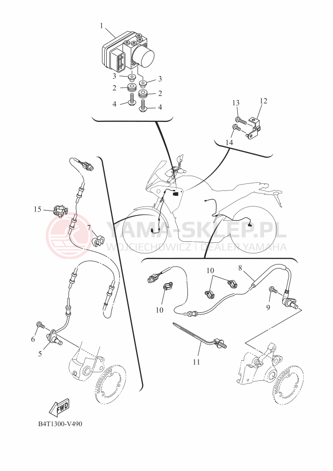 Schemat "układ elektryczny" do Yamaha TRACER 700