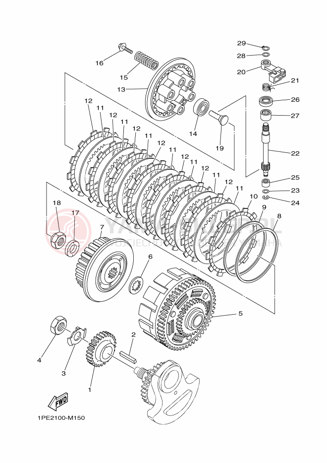 Schemat "sprzęgło" do Yamaha YFM700R