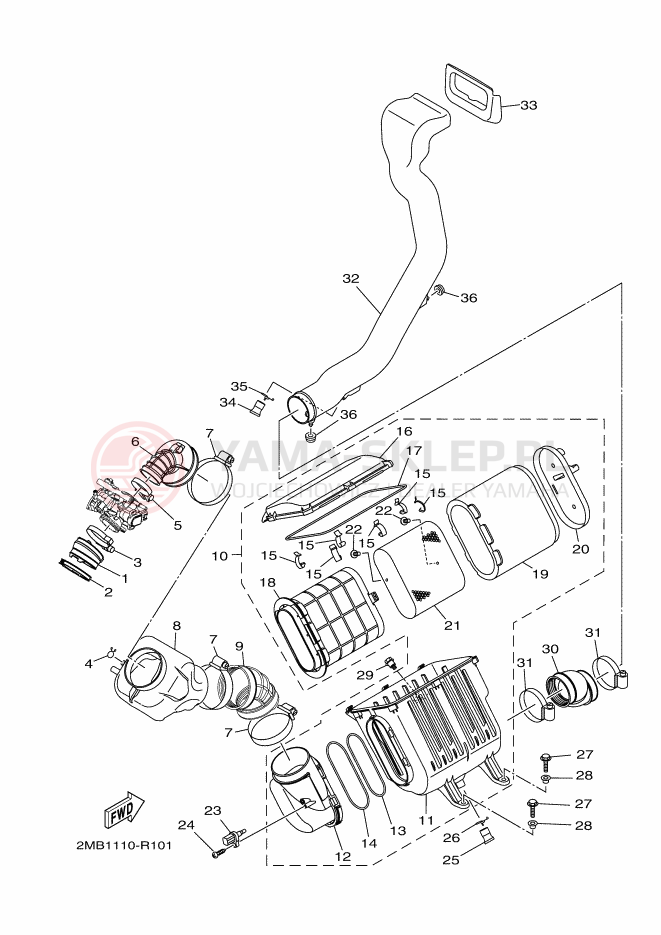 Schemat "Wtrysk paliwa" do Yamaha WOLVERINE R