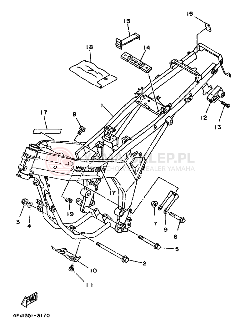Schemat "rama" do Yamaha TDR125