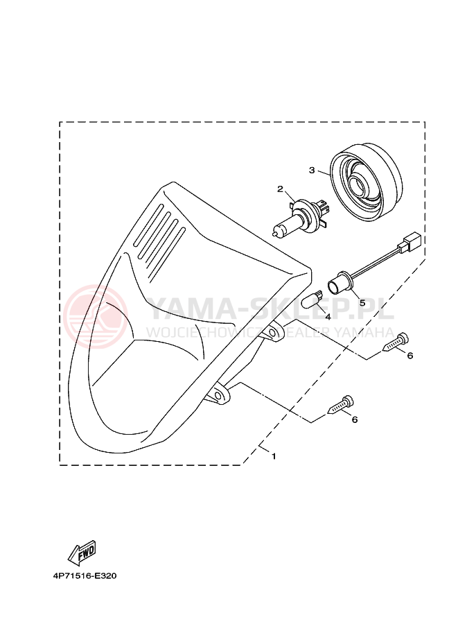 Schemat "Lampa przód" do Yamaha XC125E