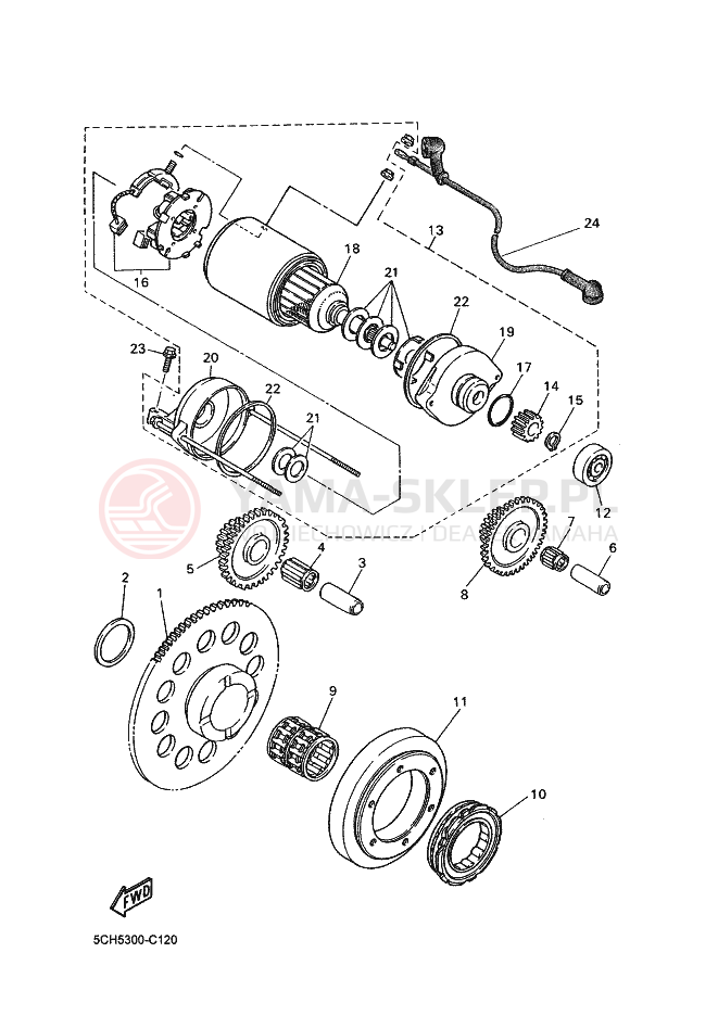 Schemat "rozrusznik" do Yamaha TT600RE