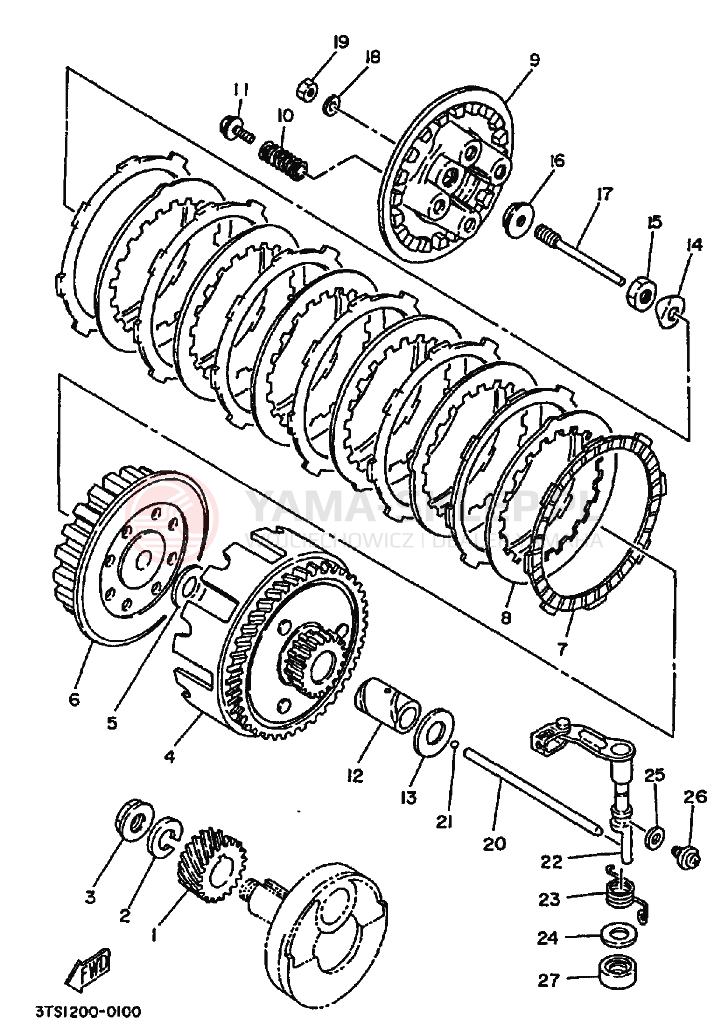 Schemat "sprzęgło" do Yamaha DT175 DT175G