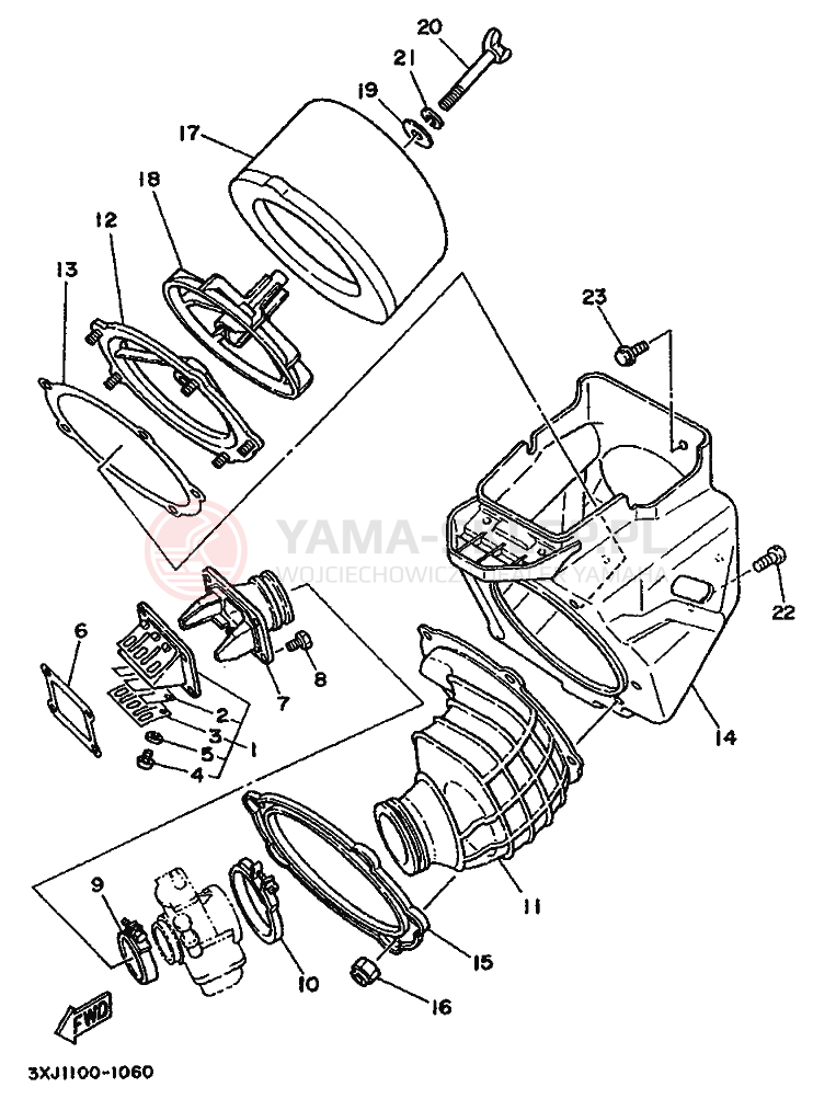 Schemat "Wtrysk paliwa" do Yamaha YZ125