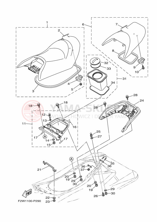 Schemat "Siedzenie i schowek" do Yamaha GP1800R SVHO