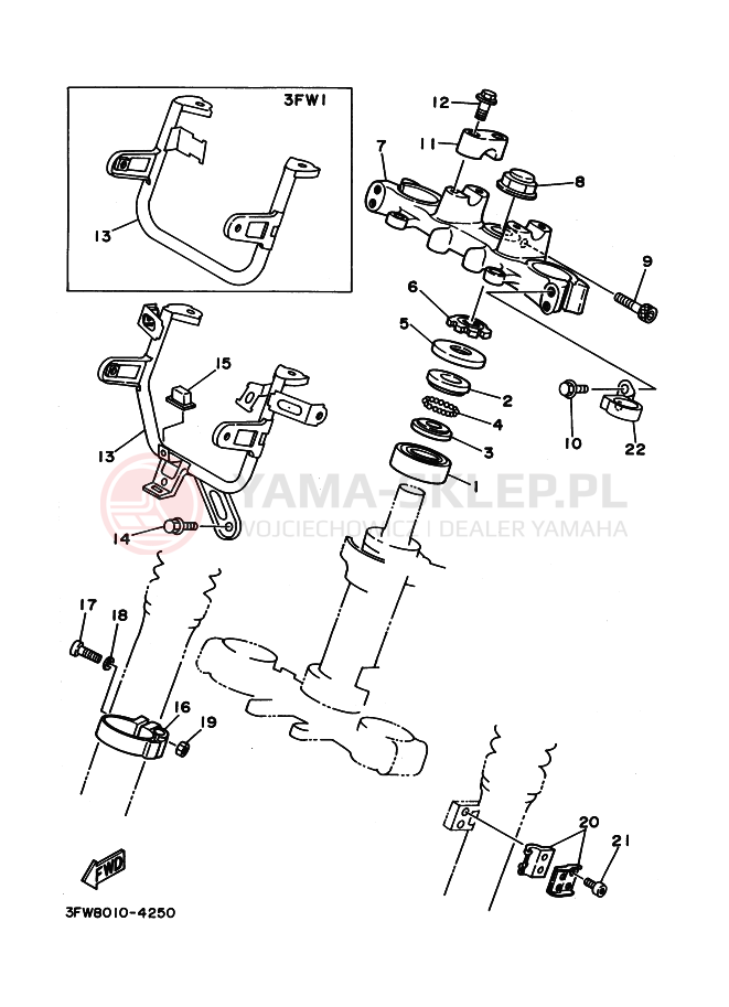 Schemat "Półki zawieszenia" do Yamaha DT125R