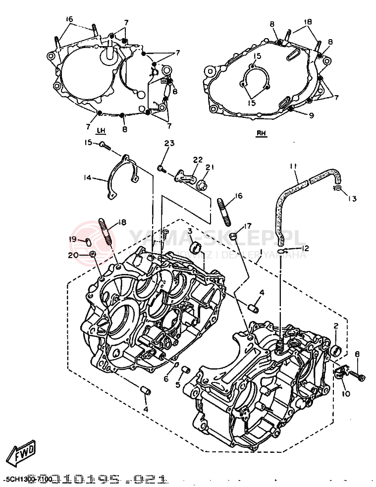 Schemat "Obudowa silnika" do Yamaha TT600R