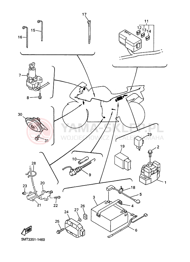 Schemat "układ elektryczny" do Yamaha YZF-R6