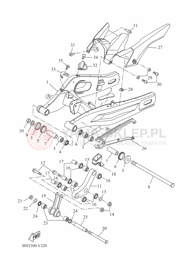 Schemat "wahacz" do Yamaha XSR700