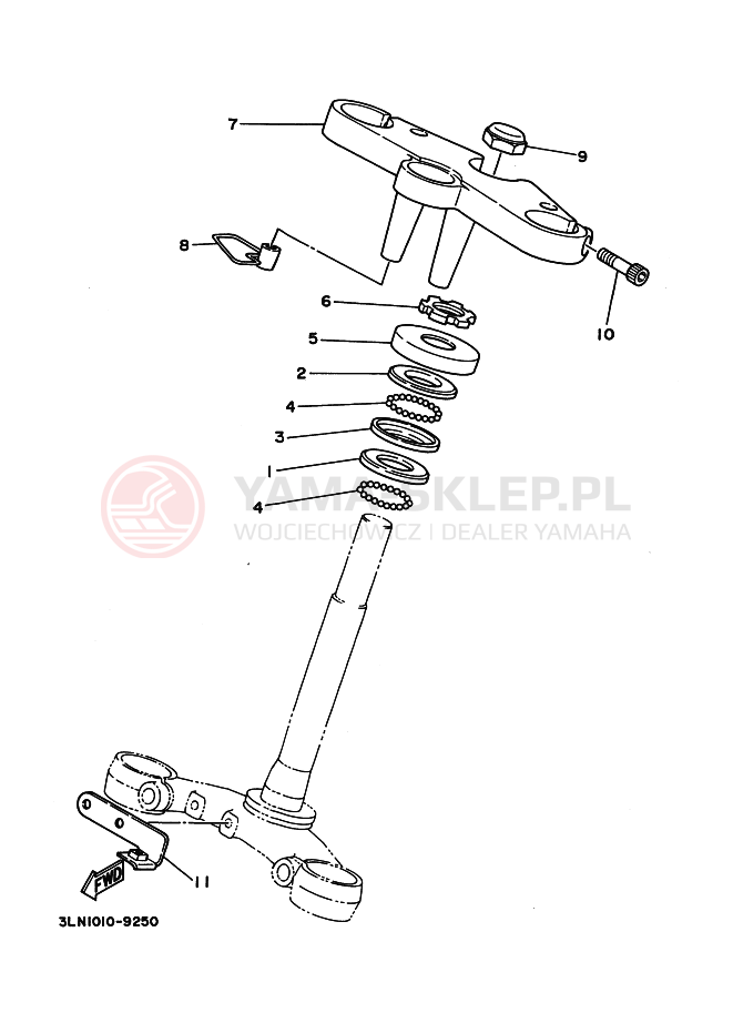 Schemat "Półki zawieszenia" do Yamaha FZR250R