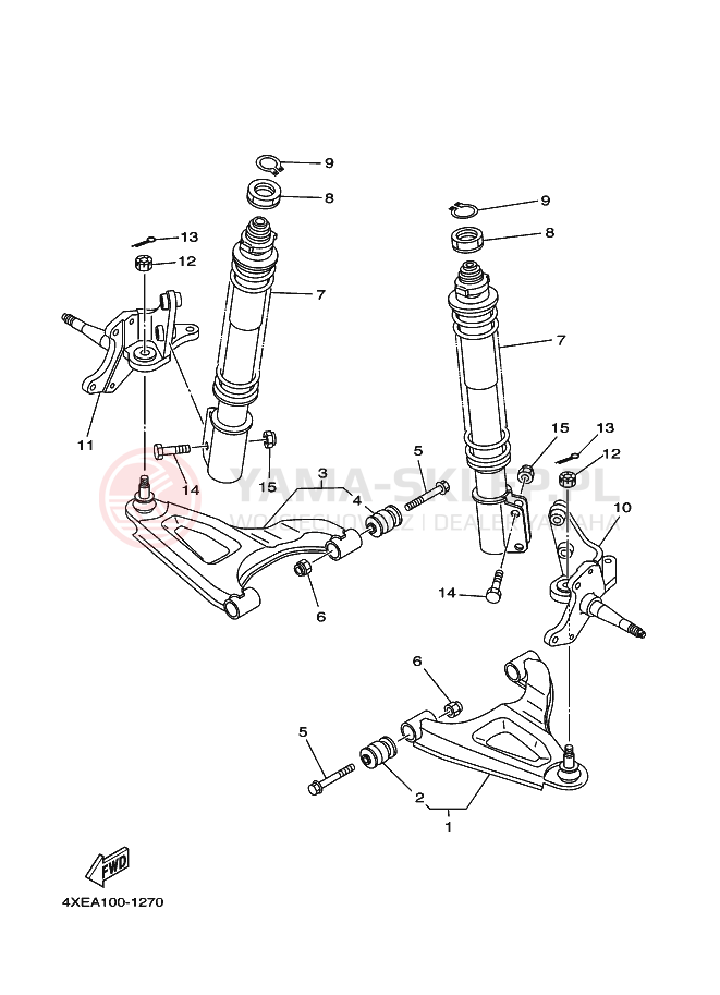 Schemat "Koło przód" do Yamaha YFM250