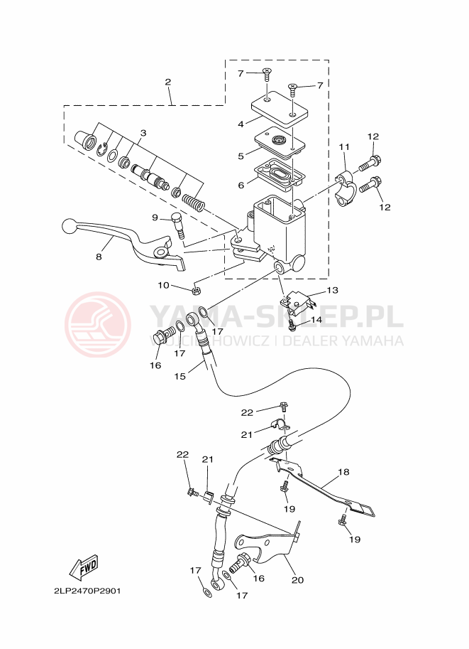 Schemat "Pompa hamulcowa przednia" do Yamaha YC125-5