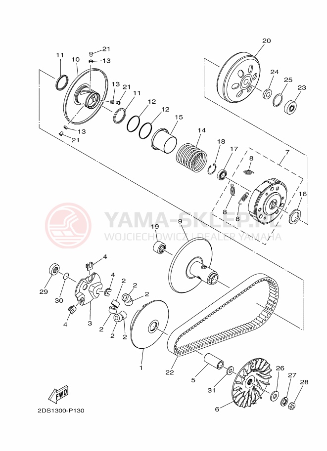 Schemat "sprzęgło" do Yamaha GPD125-A