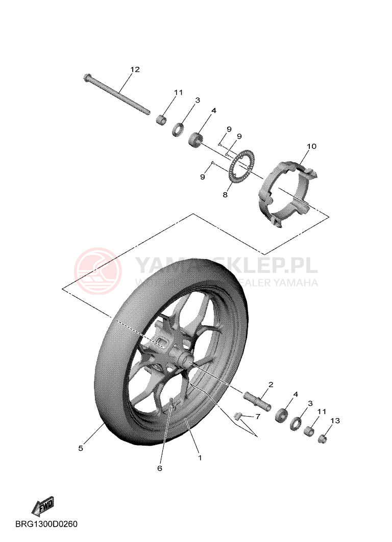 Schemat "Koło przód" do Yamaha MT-03