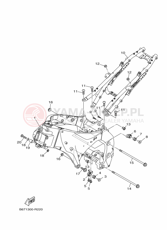 Schemat "rama" do Yamaha MT-10 SP