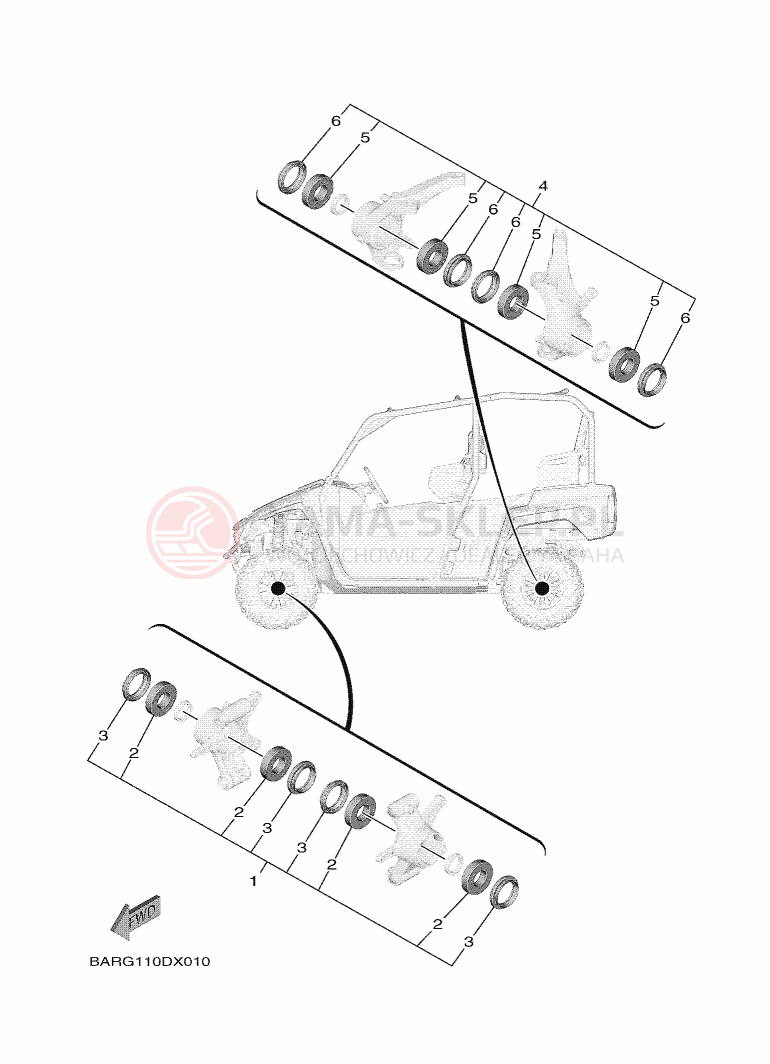 Schemat "ZESTAW CZĘŚCI KONSERWACYJNYCH" do Yamaha WOLVERINE X4 850 SE