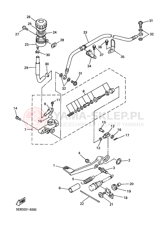 Schemat "CYLINDER MASTER" do Yamaha YZF-R6 R6