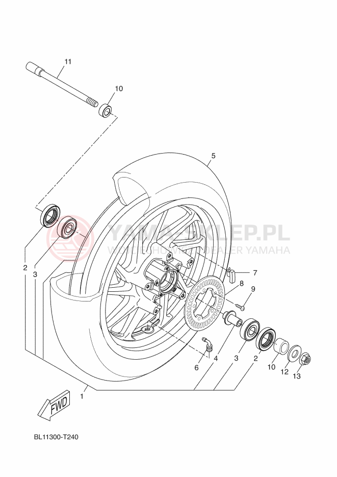 Schemat "Koło przód" do Yamaha X-MAX 400 ABS