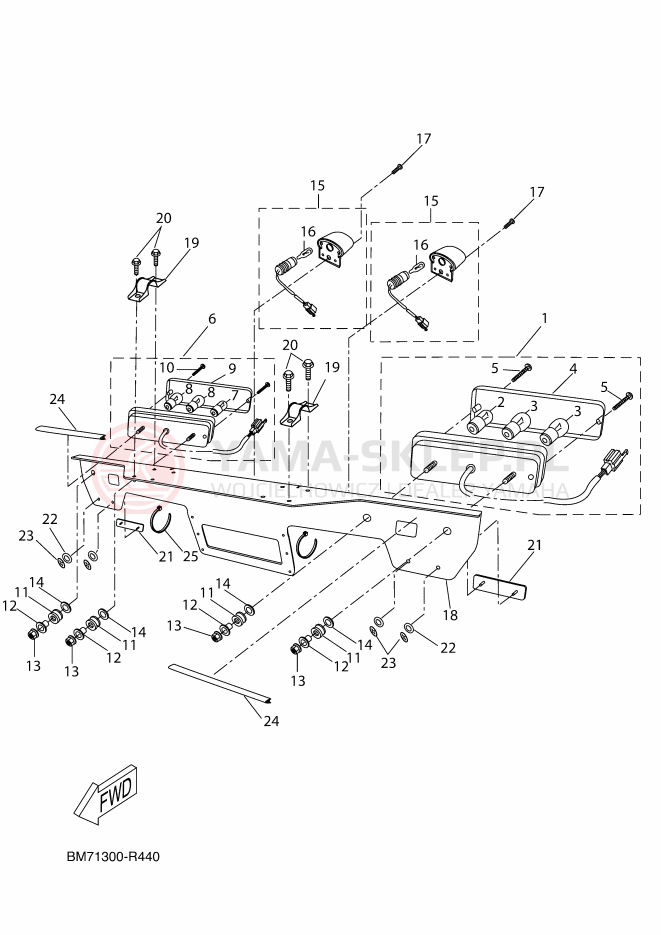 Schemat "lampa tył" do Yamaha GRIZZLY 450 EPS