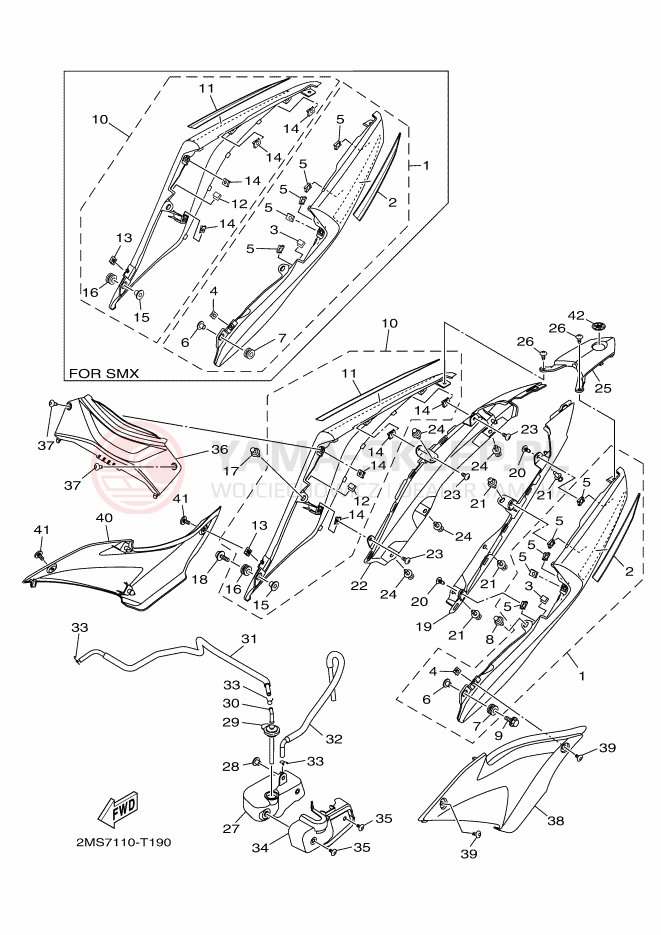 Schemat "Pokrywa boczna" do Yamaha YZF-R3