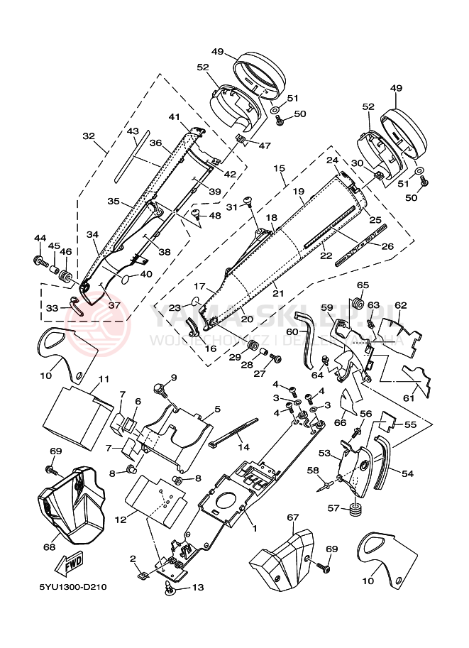 Schemat "Pokrywa boczna" do Yamaha MT01