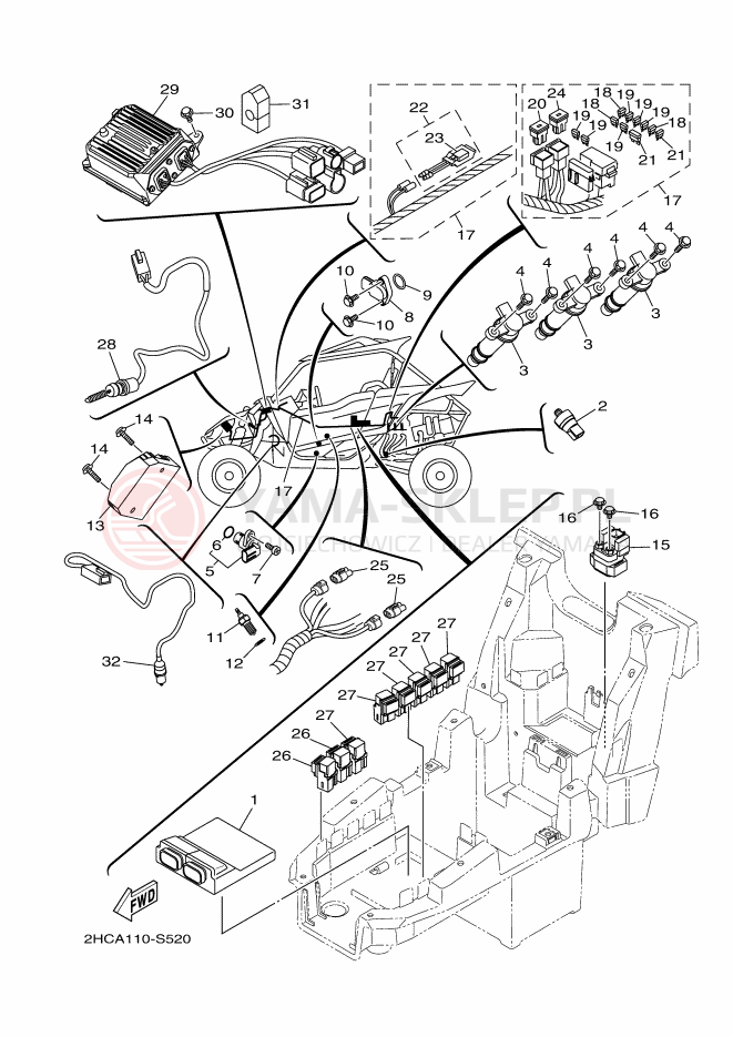Schemat "układ elektryczny" do Yamaha YXZ1000R