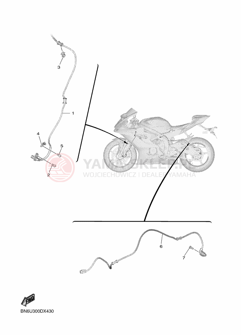 Schemat "układ elektryczny" do Yamaha YZF-R6