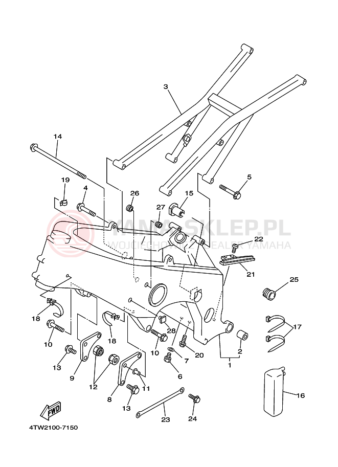 Schemat "rama" do Yamaha TZ250