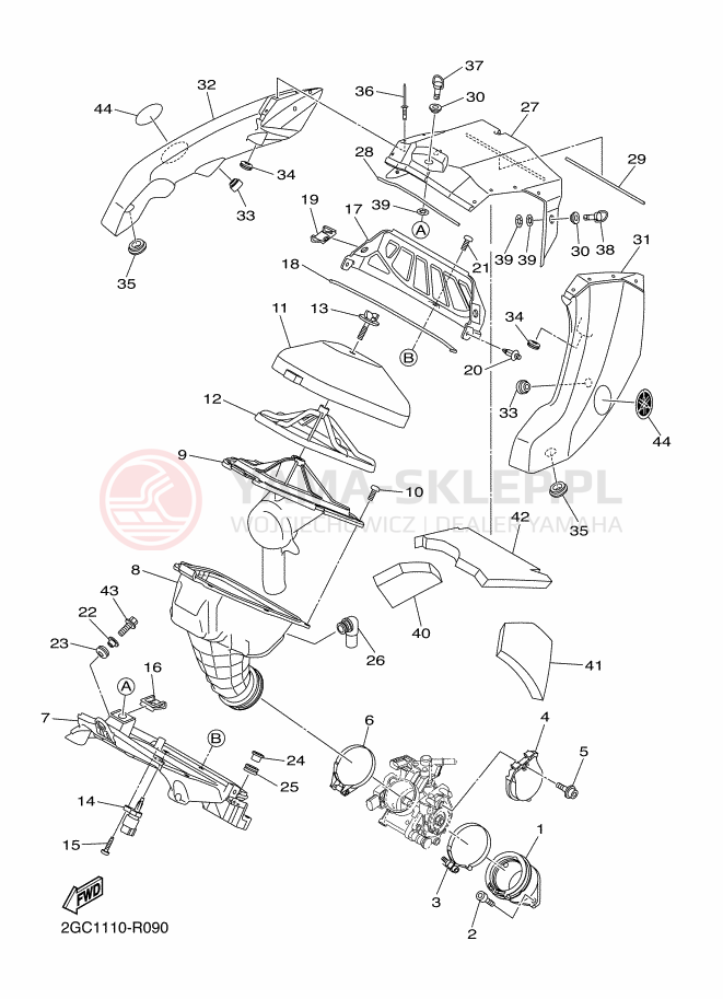 Schemat "Wtrysk paliwa" do Yamaha WR450F