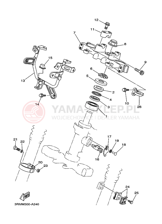 Schemat "Półki zawieszenia" do Yamaha DT125R