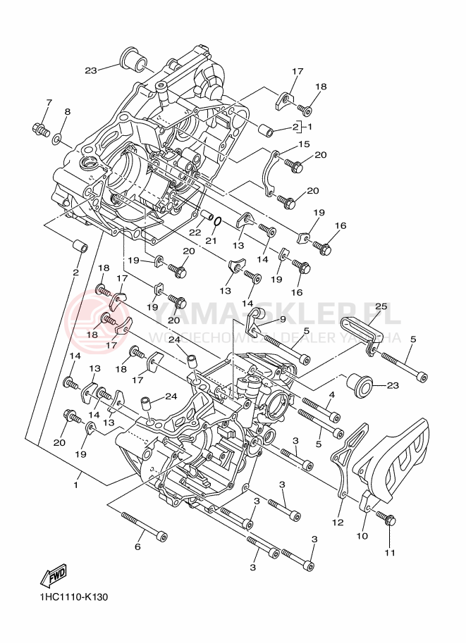 Schemat "Obudowa silnika" do Yamaha WR250F
