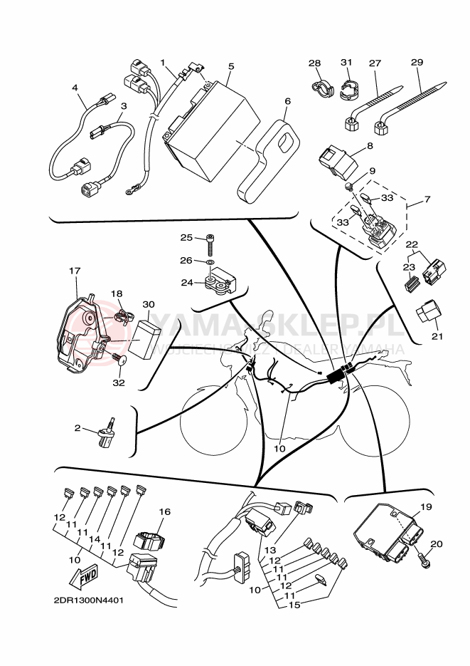 Schemat "układ elektryczny" do Yamaha MT09A