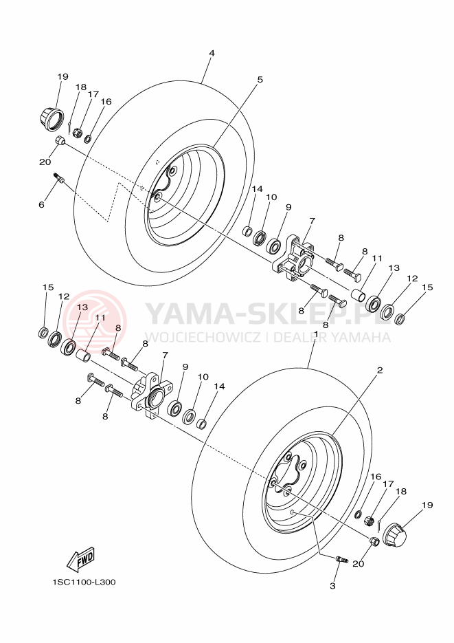 Schemat "Koło przód" do Yamaha YFM300
