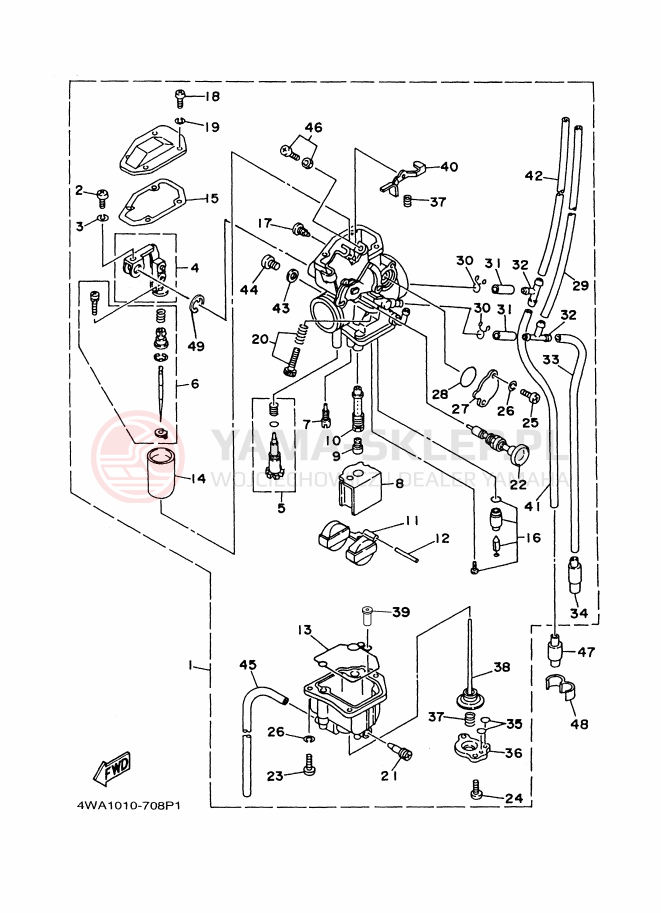 Schemat "Gaźnik" do Yamaha TT250R RAID TT250RRAID Raid