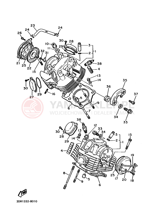 Schemat "głowica" do Yamaha XV1100 VIRAGO
