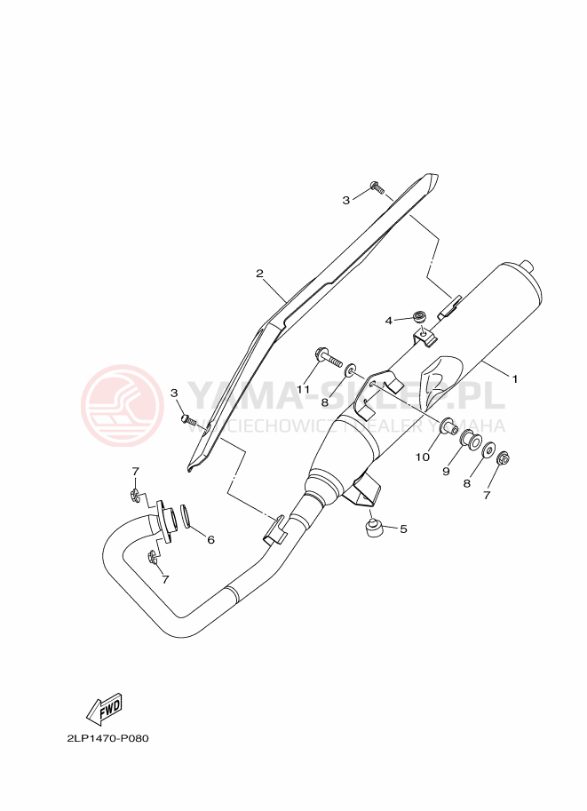 Schemat "Wydech końcowy" do Yamaha YC125-5