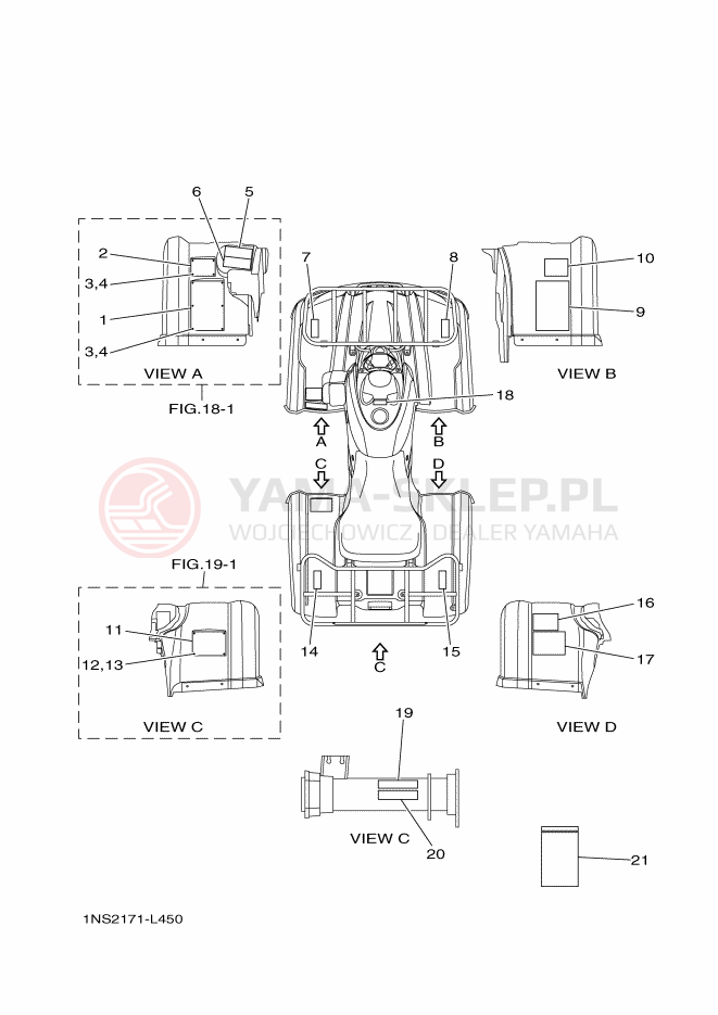 Schemat "naklejki" do Yamaha YFM350TE